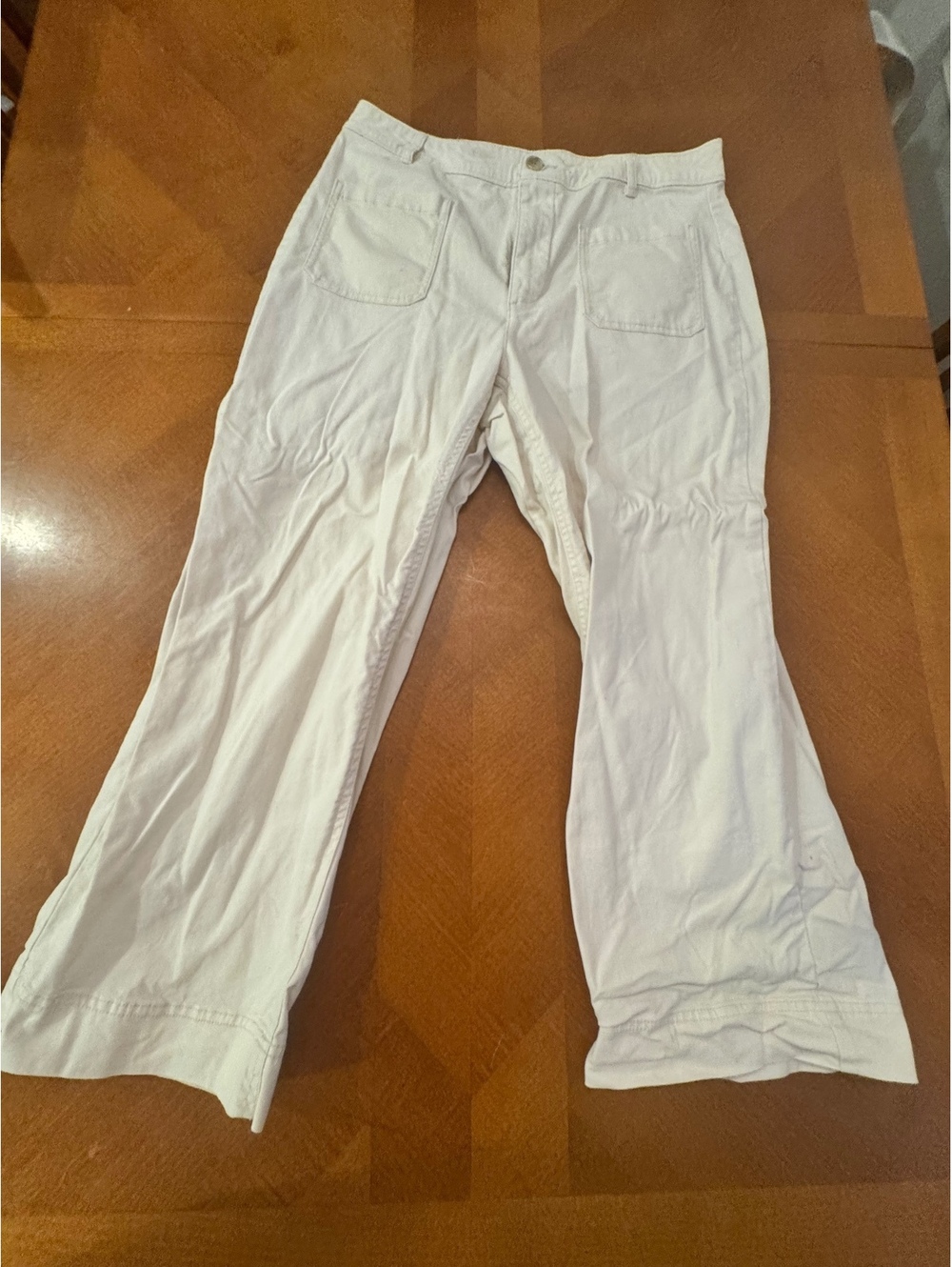 Old Navy High-Rise Wide Leg Pants Size 12 Cream 2620